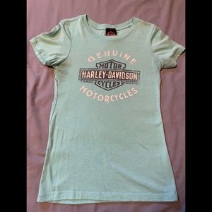 Harley Davidson Baby Blue Tee Small